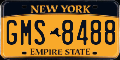 NY license plate GMS8488