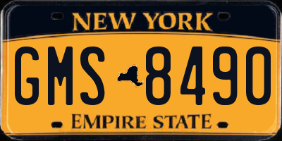 NY license plate GMS8490