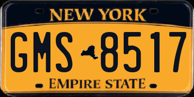 NY license plate GMS8517