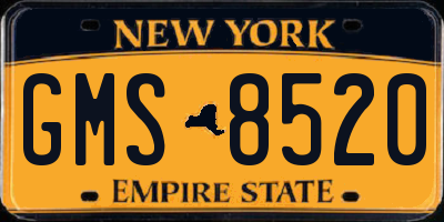 NY license plate GMS8520