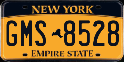 NY license plate GMS8528