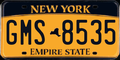 NY license plate GMS8535
