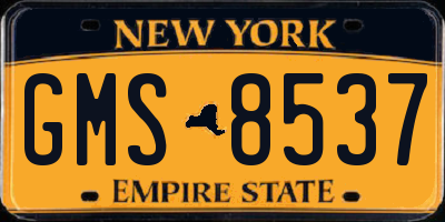 NY license plate GMS8537