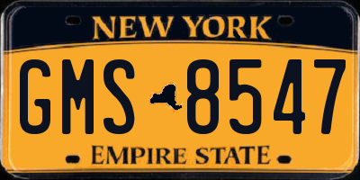 NY license plate GMS8547