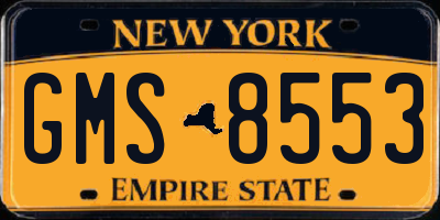 NY license plate GMS8553