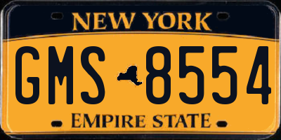 NY license plate GMS8554