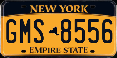 NY license plate GMS8556