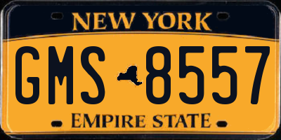NY license plate GMS8557