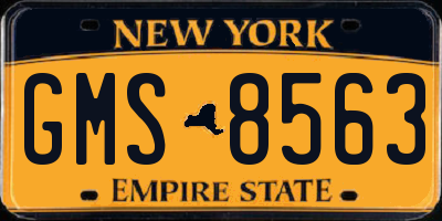 NY license plate GMS8563