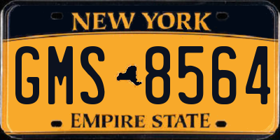 NY license plate GMS8564