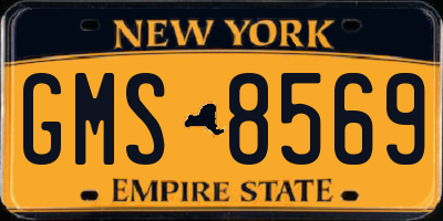 NY license plate GMS8569