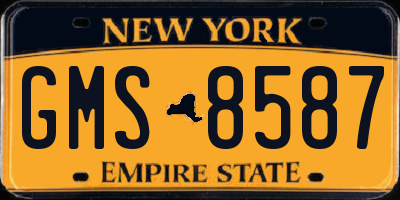 NY license plate GMS8587