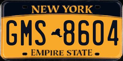 NY license plate GMS8604