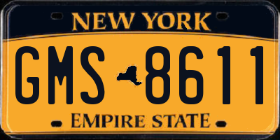 NY license plate GMS8611