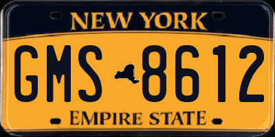 NY license plate GMS8612