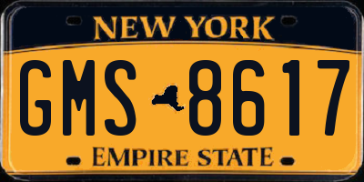 NY license plate GMS8617