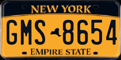 NY license plate GMS8654