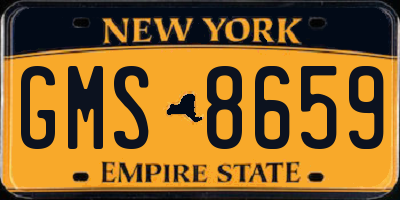 NY license plate GMS8659