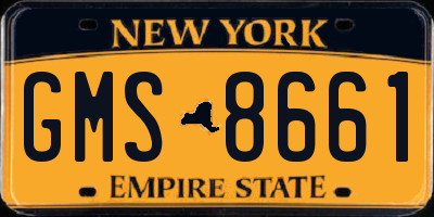NY license plate GMS8661