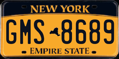NY license plate GMS8689