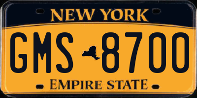 NY license plate GMS8700