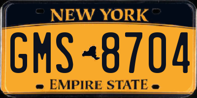 NY license plate GMS8704