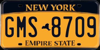 NY license plate GMS8709