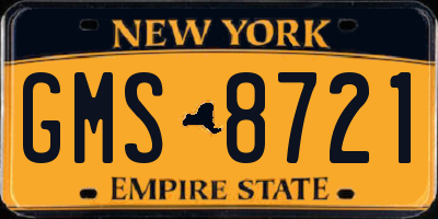 NY license plate GMS8721