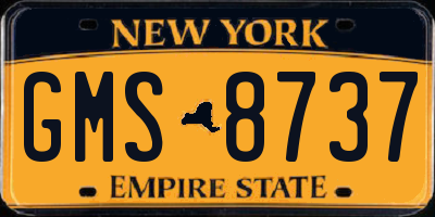 NY license plate GMS8737