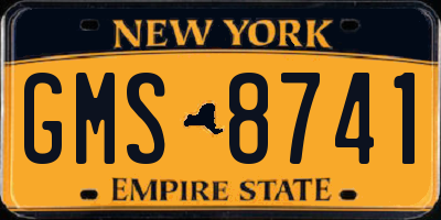 NY license plate GMS8741