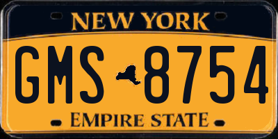 NY license plate GMS8754