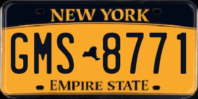 NY license plate GMS8771