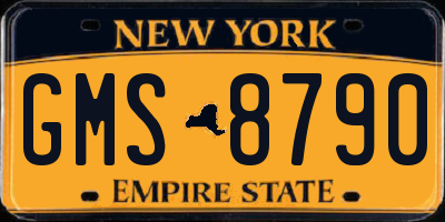 NY license plate GMS8790