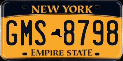 NY license plate GMS8798