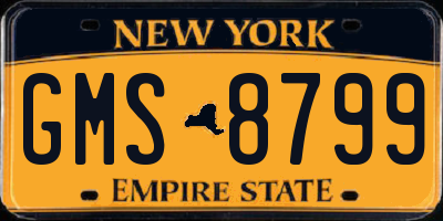 NY license plate GMS8799