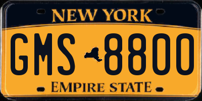 NY license plate GMS8800