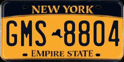 NY license plate GMS8804
