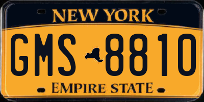NY license plate GMS8810
