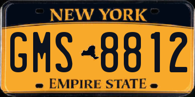 NY license plate GMS8812