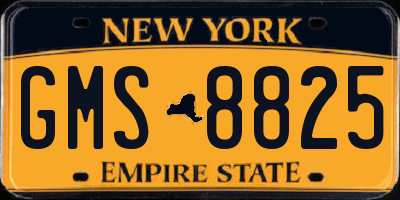NY license plate GMS8825