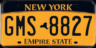 NY license plate GMS8827