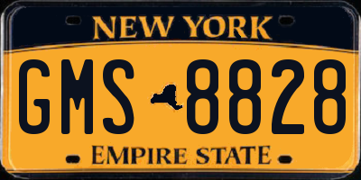 NY license plate GMS8828