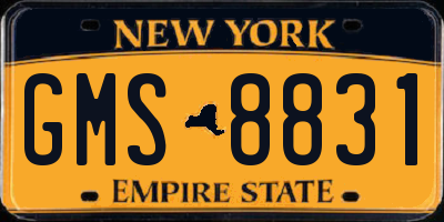 NY license plate GMS8831