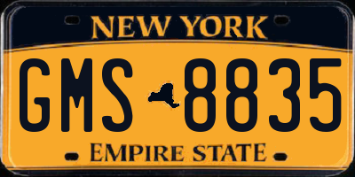 NY license plate GMS8835