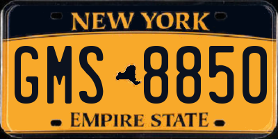 NY license plate GMS8850