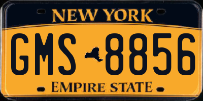 NY license plate GMS8856