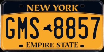 NY license plate GMS8857