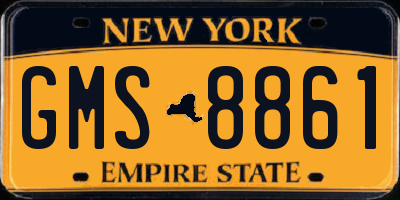 NY license plate GMS8861