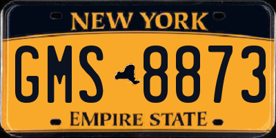 NY license plate GMS8873