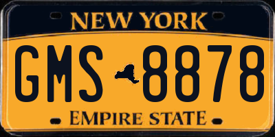 NY license plate GMS8878